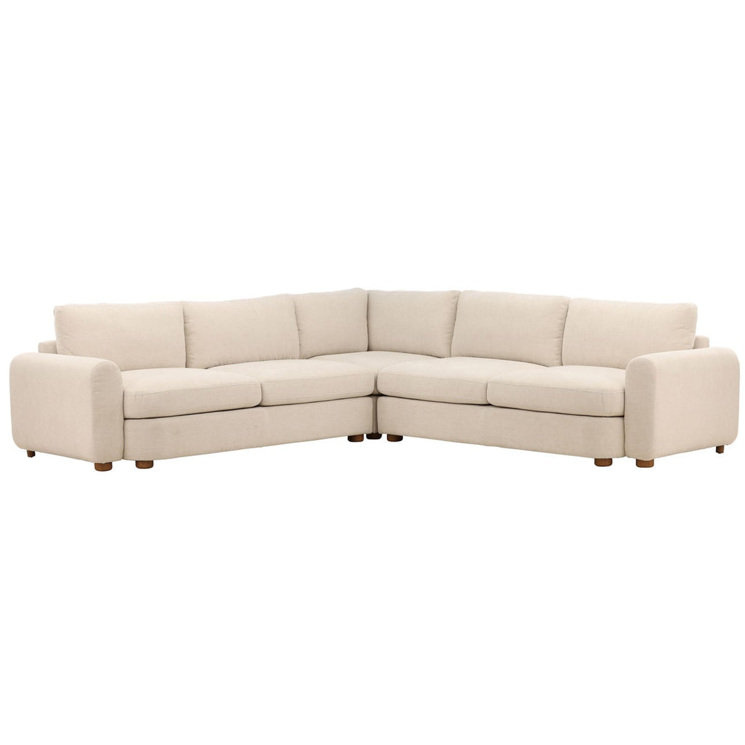 Aralen L-Shape Sectional, Oatmeal, three-quarter studio view