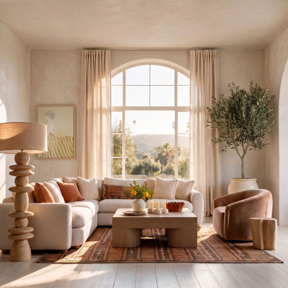 Aralen L-Shape Sectional, Oatmeal, lifestyle view