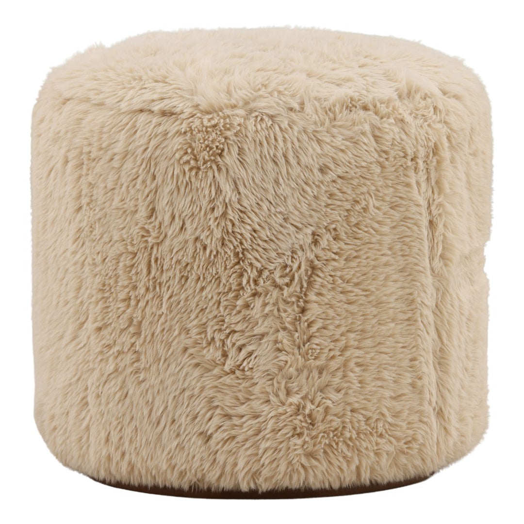 Anya Faux Fur Stool, three-quarter studio view