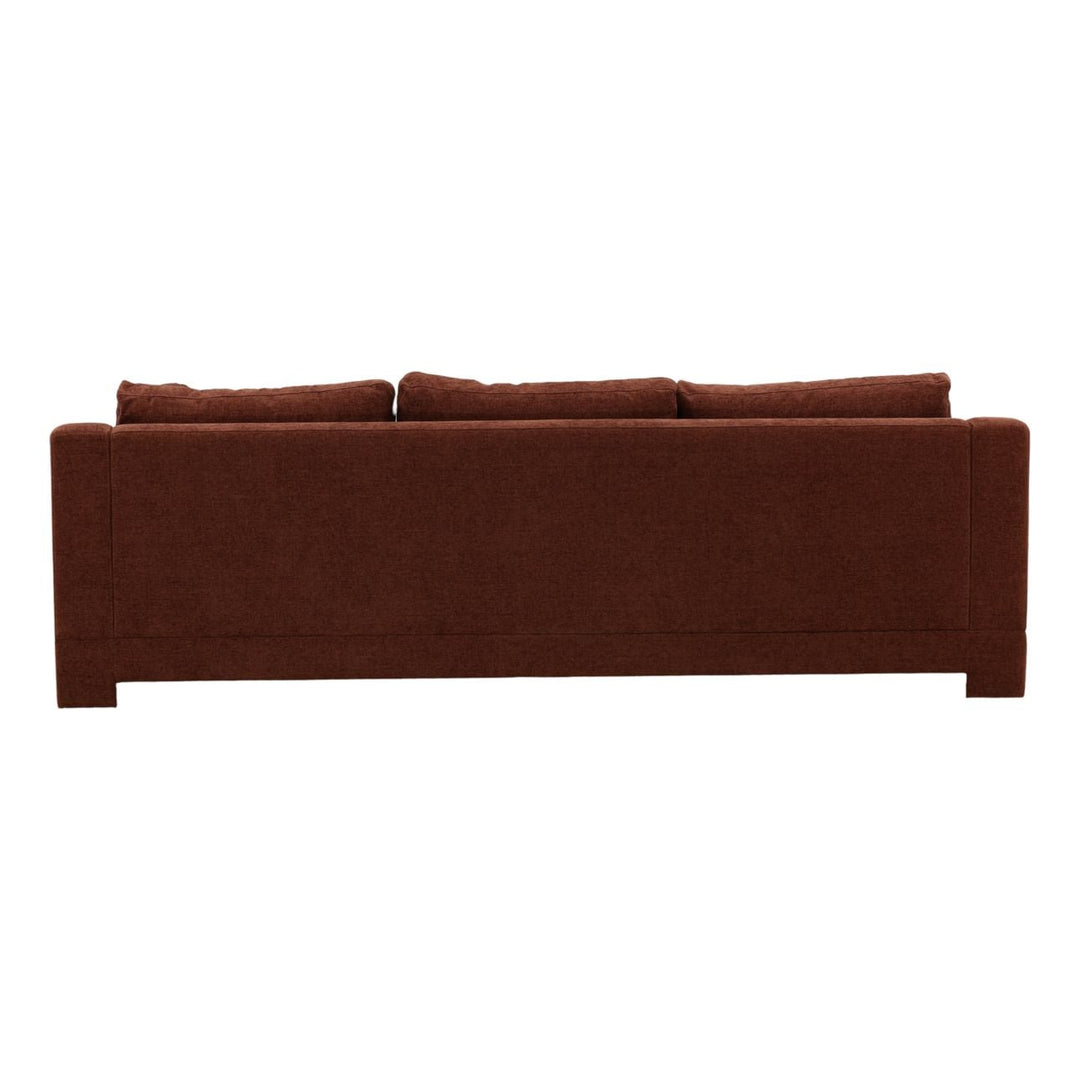 Chandren Upholstered Sofa, Rust, back view