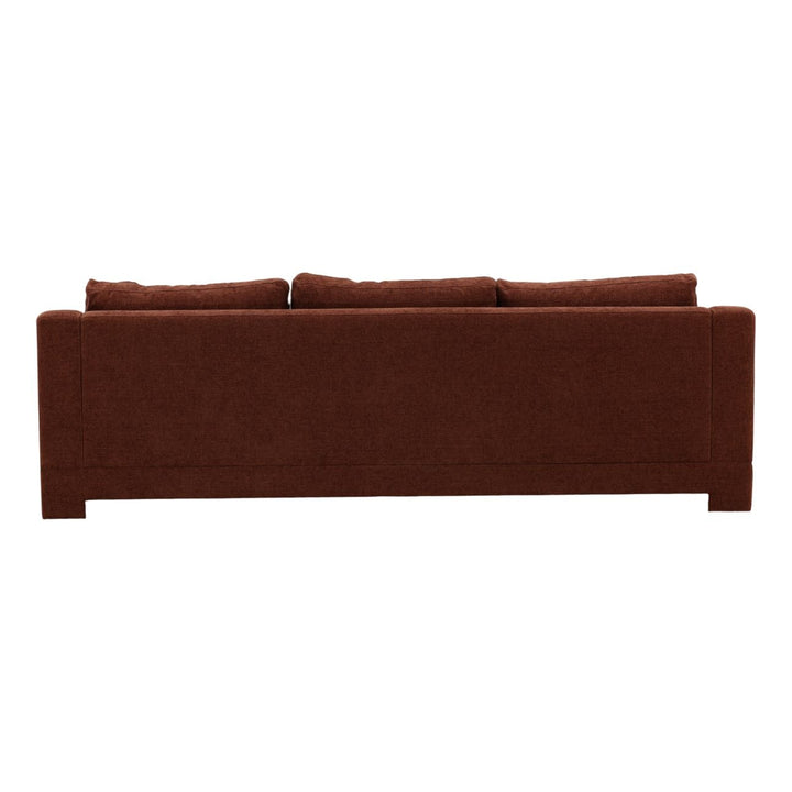 Chandren Upholstered Sofa, Rust, back view