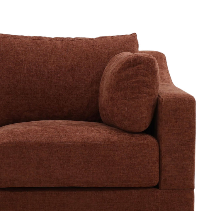 Chandren Upholstered Sofa, Rust, detail 3 view