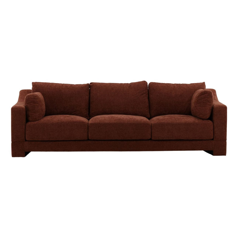 Chandren Upholstered Sofa, Rust, front view
