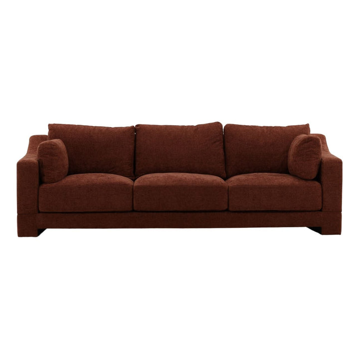 Chandren Upholstered Sofa, Rust, front view