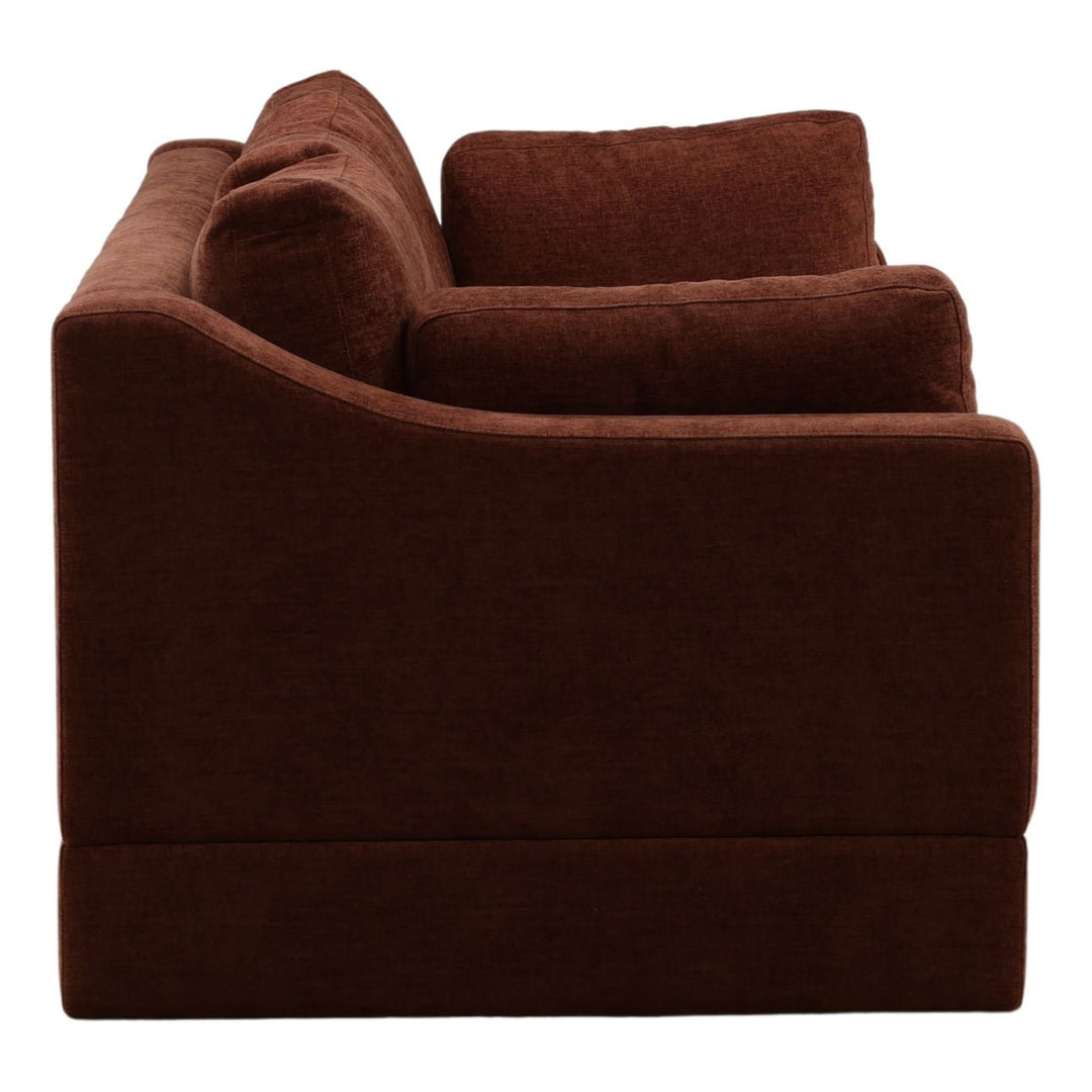 Chandren Upholstered Sofa, Rust, profile view