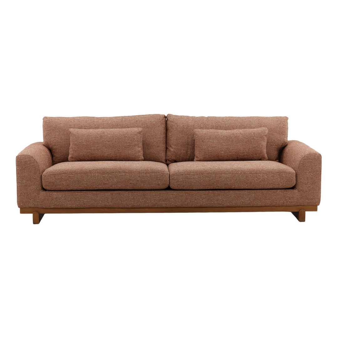 Amallen Tweed Elm Sofa, Clay, front view
