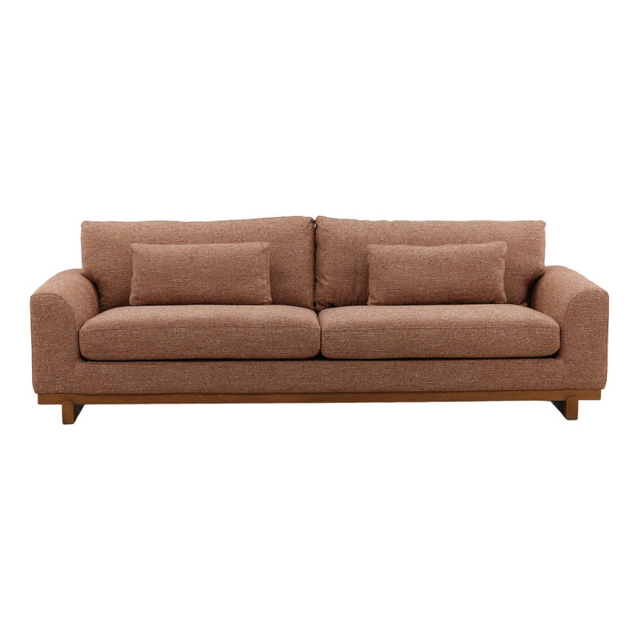 Amallen Tweed Elm Sofa, Clay, front view