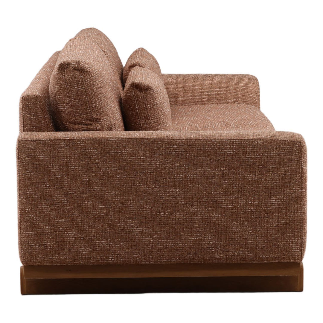 Amallen Tweed Elm Sofa, Clay, profile view