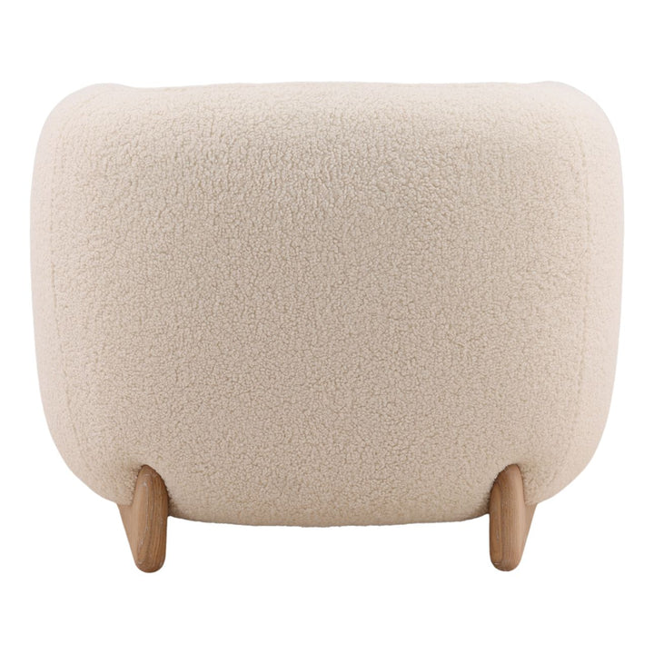 Montessa Cream Sherpa Lounge Chair, back view