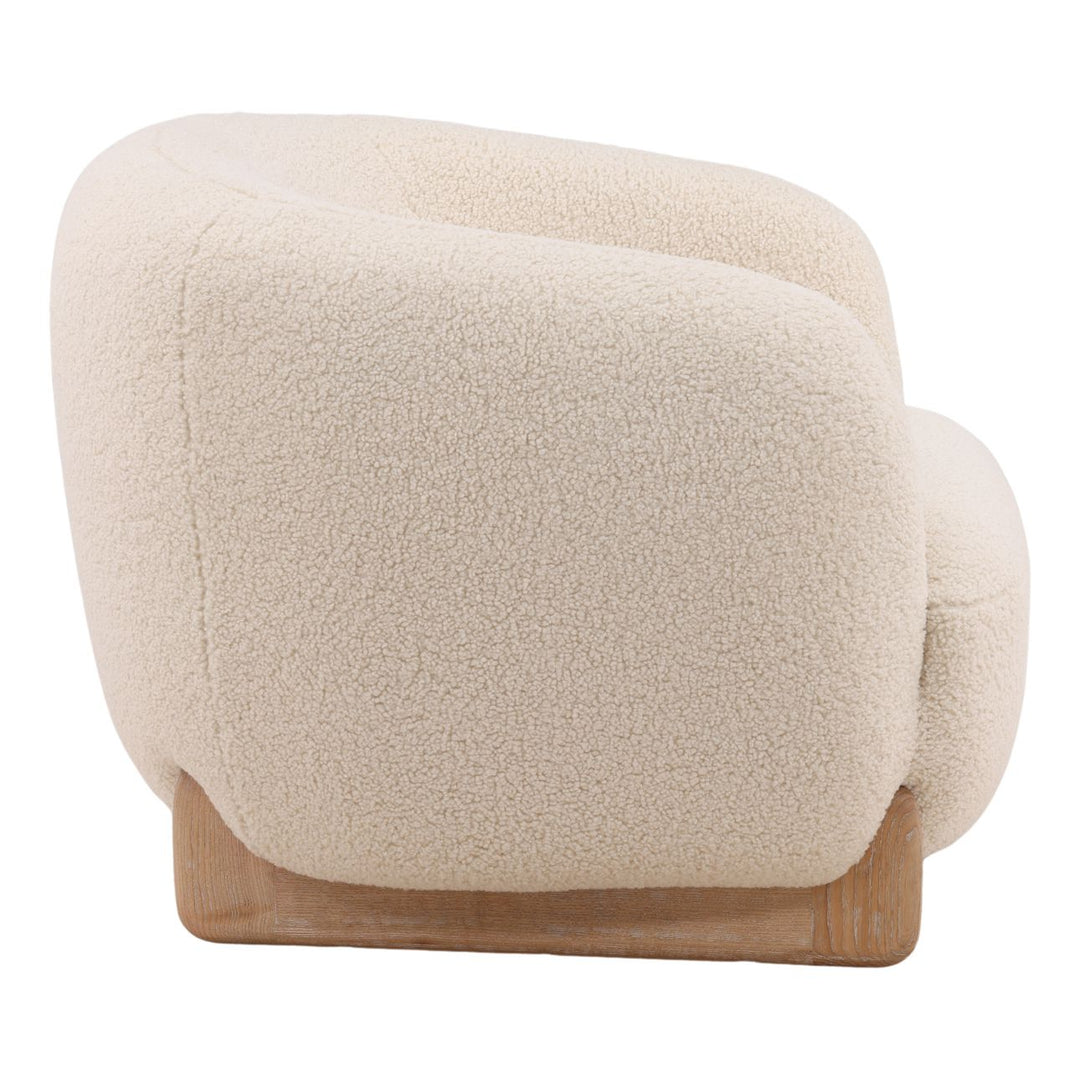 Montessa Cream Sherpa Lounge Chair, profile view