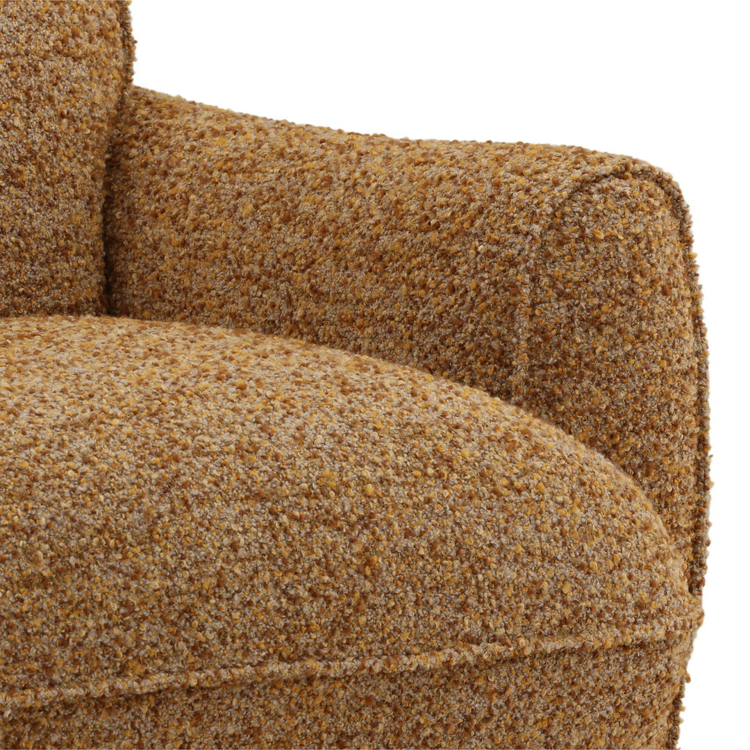 Ercelle Boucle Wood Base Swivel Chair, Ginger, detail 2 view