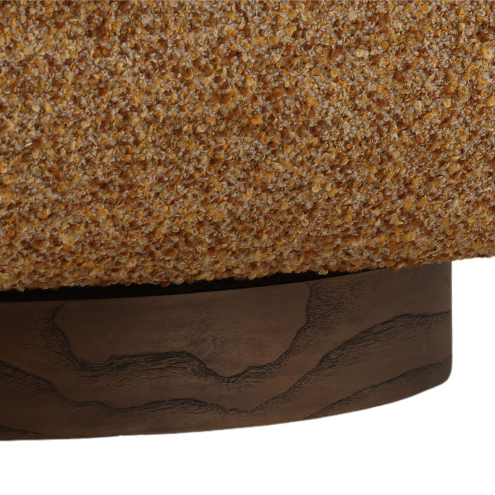 Ercelle Boucle Wood Base Swivel Chair, Ginger, detail 3 view