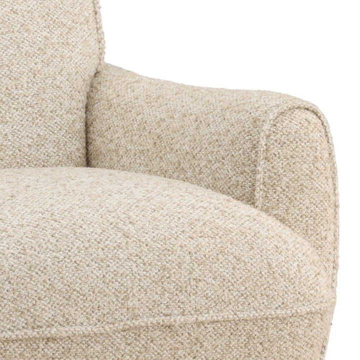 Ercelle Boucle Wood Base Swivel Chair, Oatmeal, detail 2 view