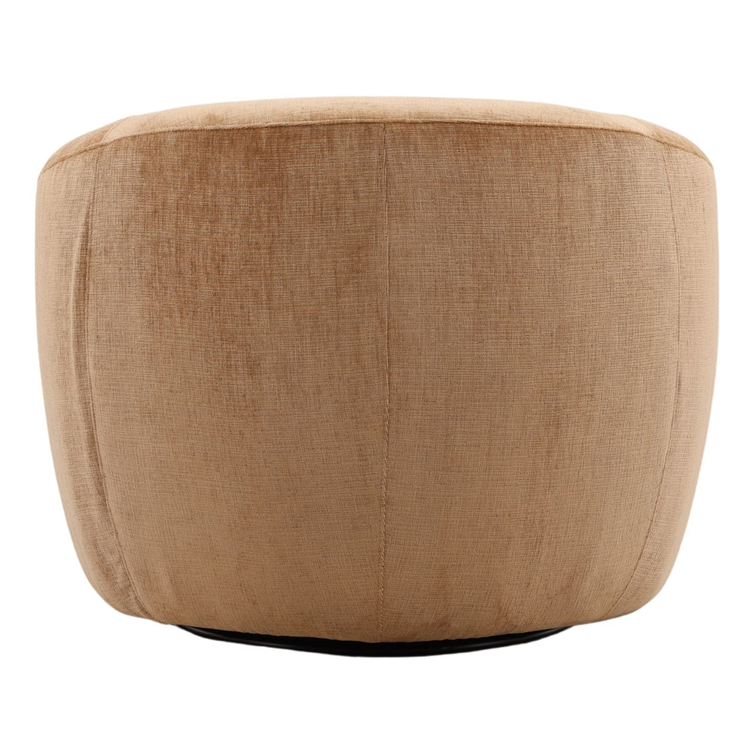 Rosen Chenille and Velvet Swivel Chair, Rose, back view