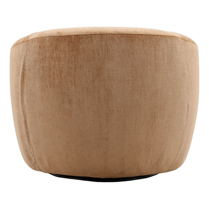 Rosen Chenille and Velvet Swivel Chair, Rose, back view