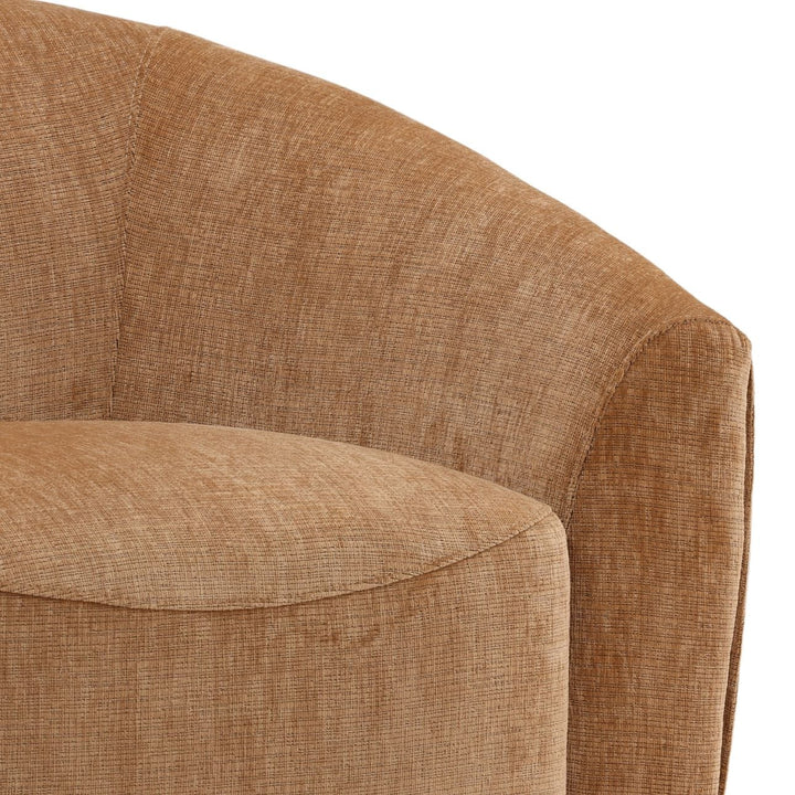 Rosen Chenille and Velvet Swivel Chair, Rose, detail 2 view