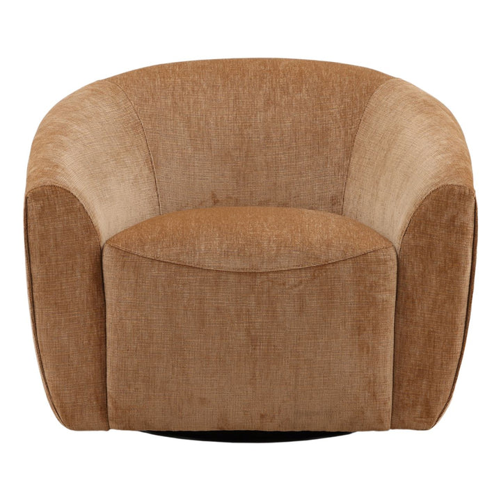 Rosen Chenille and Velvet Swivel Chair, Rose, front view
