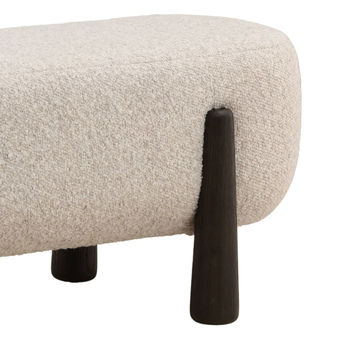 Maren Upholstered Bench, Beige, detail 2 view