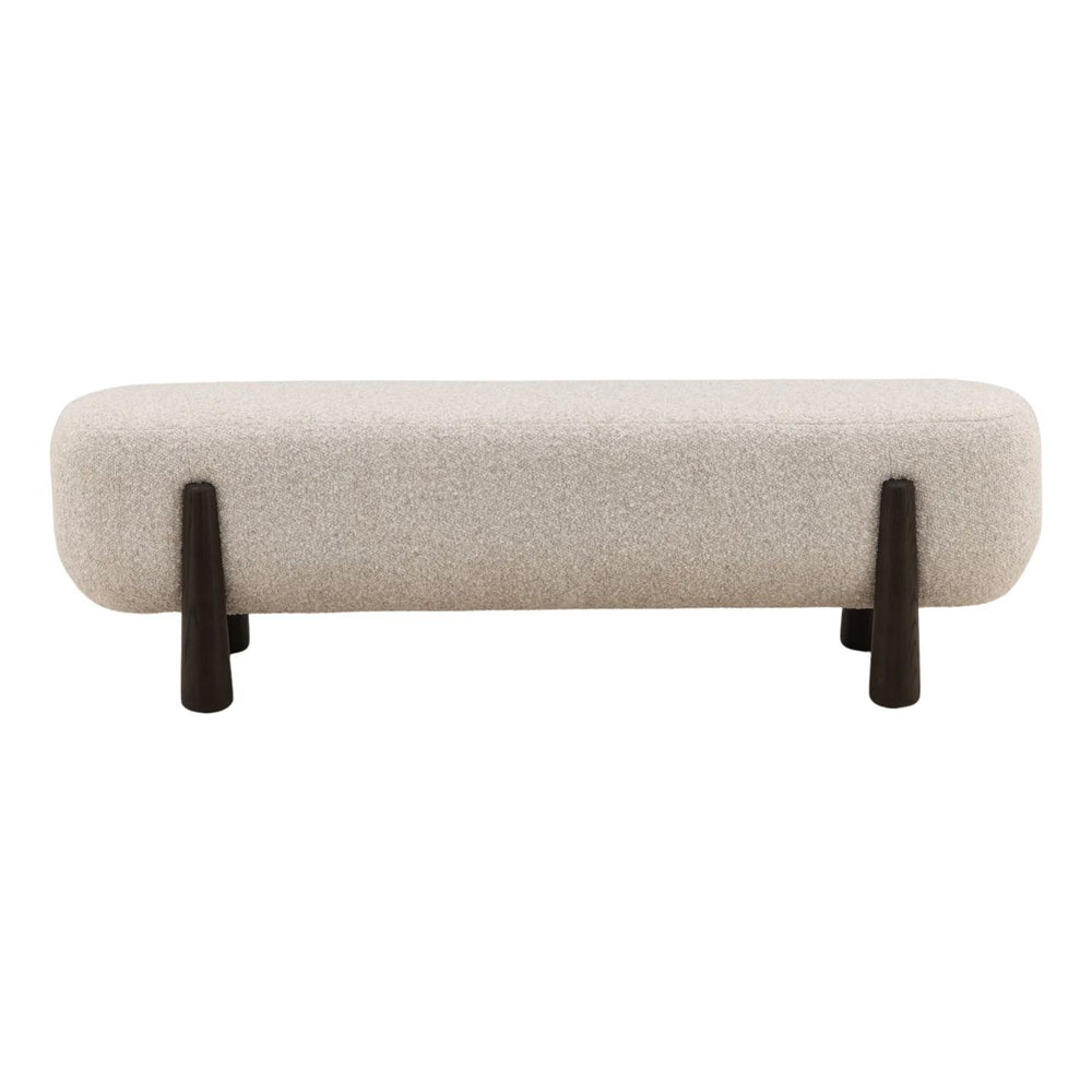 Maren Upholstered Bench, Beige, front view