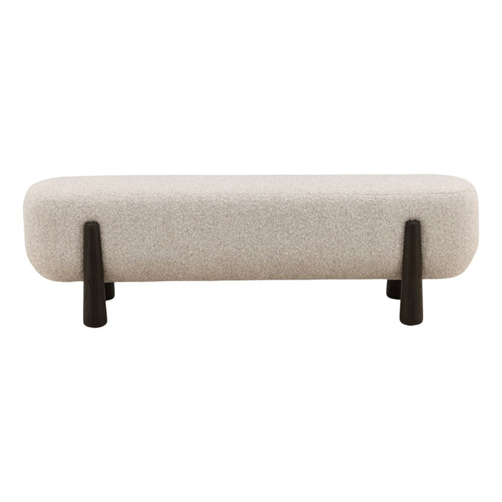 Maren Upholstered Bench, Beige, front view
