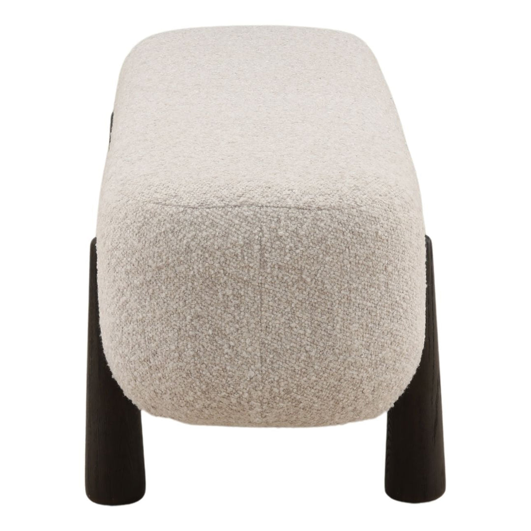 Maren Upholstered Bench, Beige, profile view