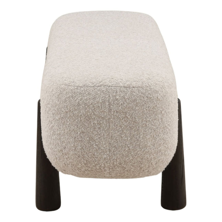 Maren Upholstered Bench, Beige, profile view