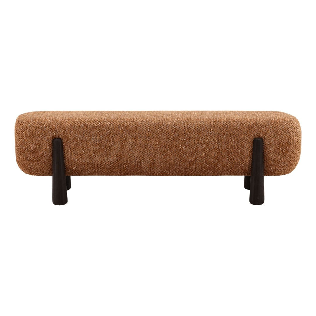 Maren Upholstered Bench, Ginger, front view