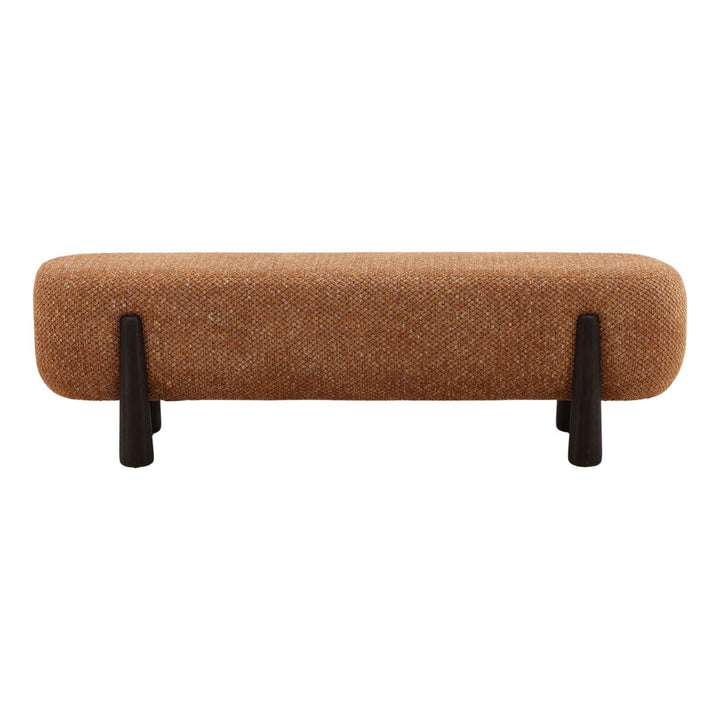 Maren Upholstered Bench, Ginger, front view