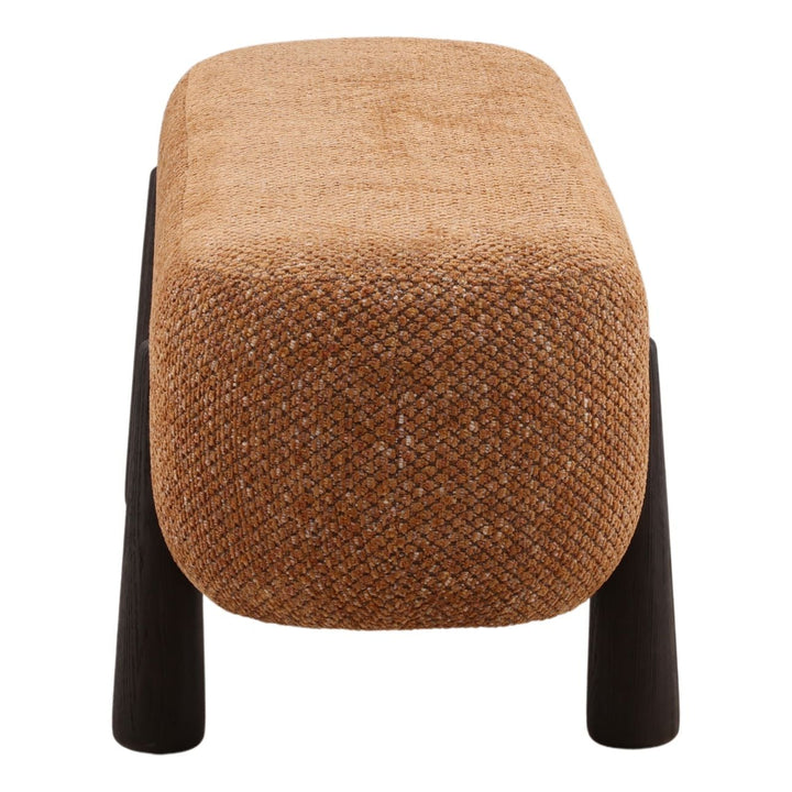 Maren Upholstered Bench, Ginger, profile view