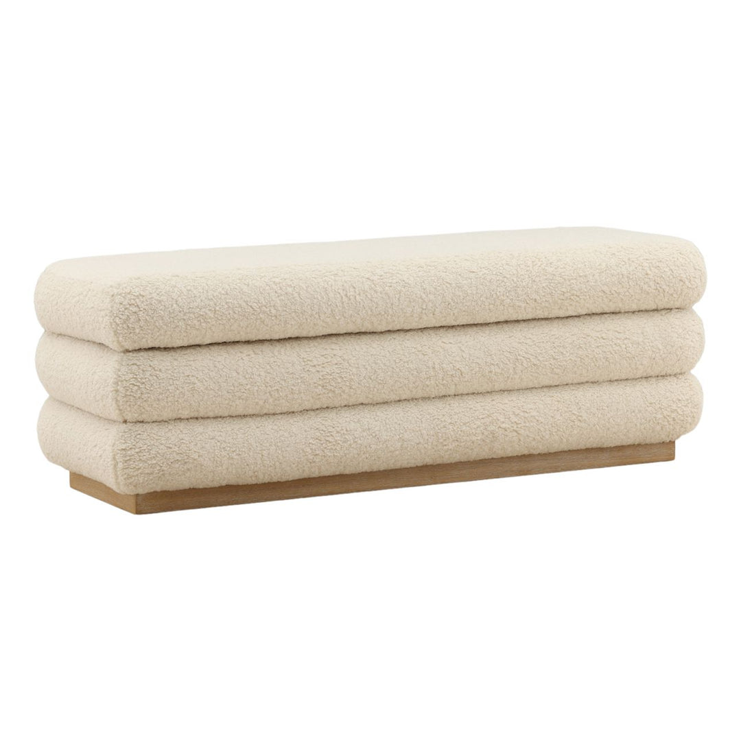 Aurea Storage Bench, three-quarter studio view