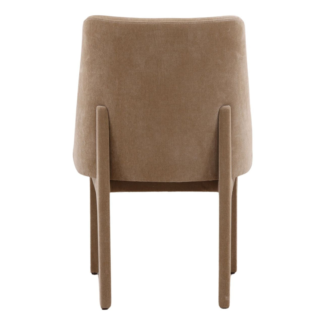 Nella Sand Velvet Dining Chair, back view