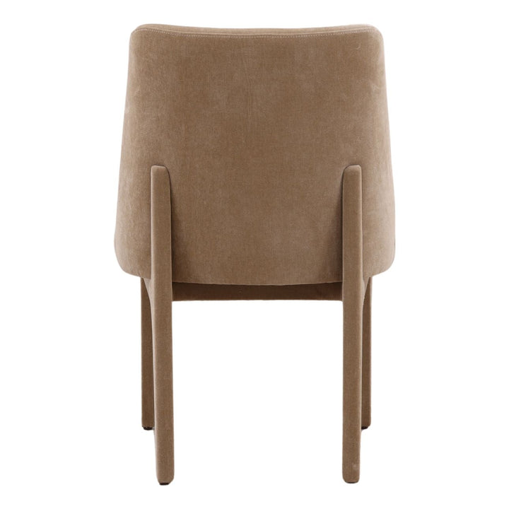 Nella Sand Velvet Dining Chair, back view