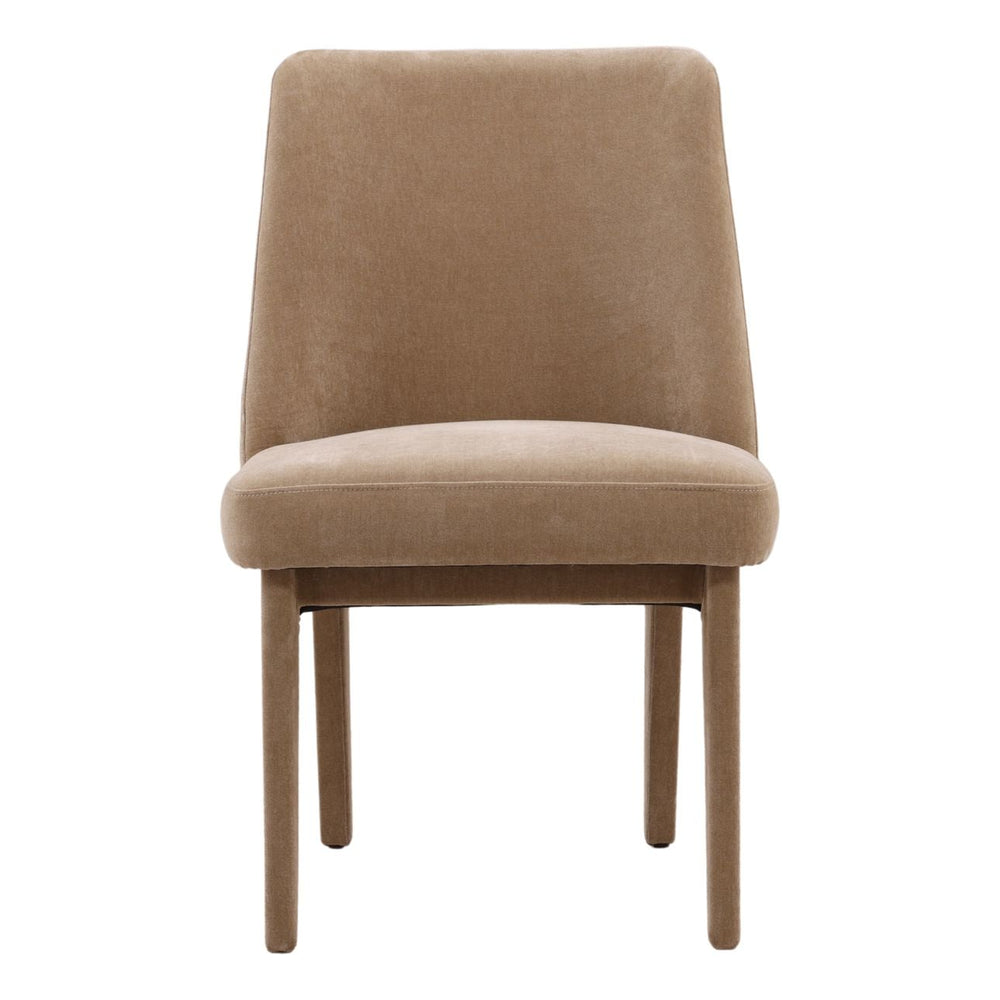 Nella Sand Velvet Dining Chair, front view