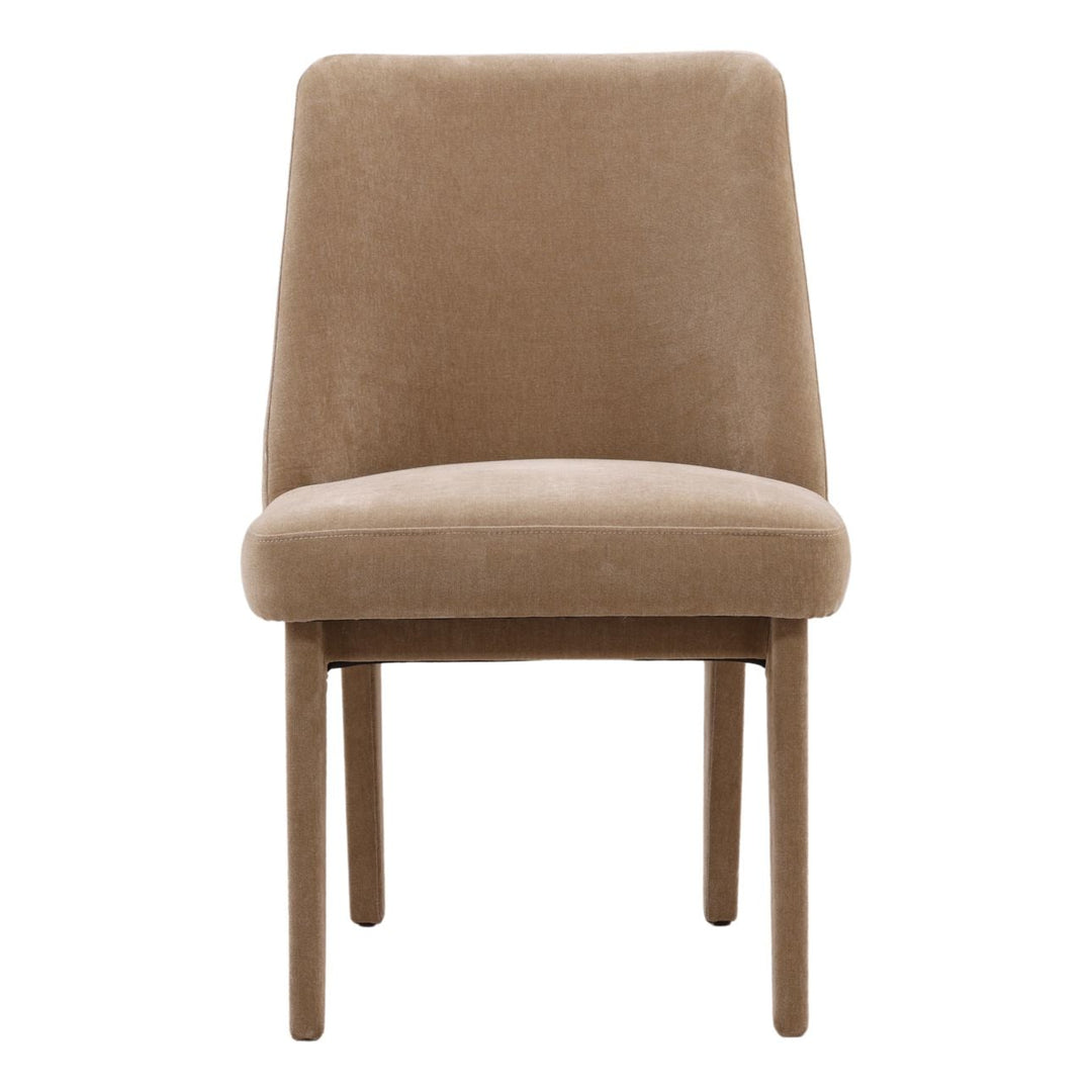 Nella Sand Velvet Dining Chair, front view