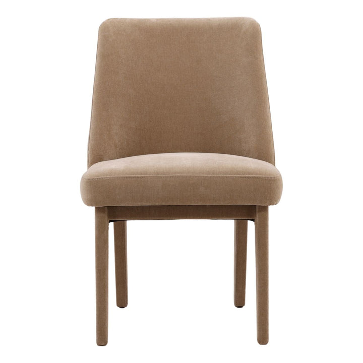 Nella Sand Velvet Dining Chair, front view