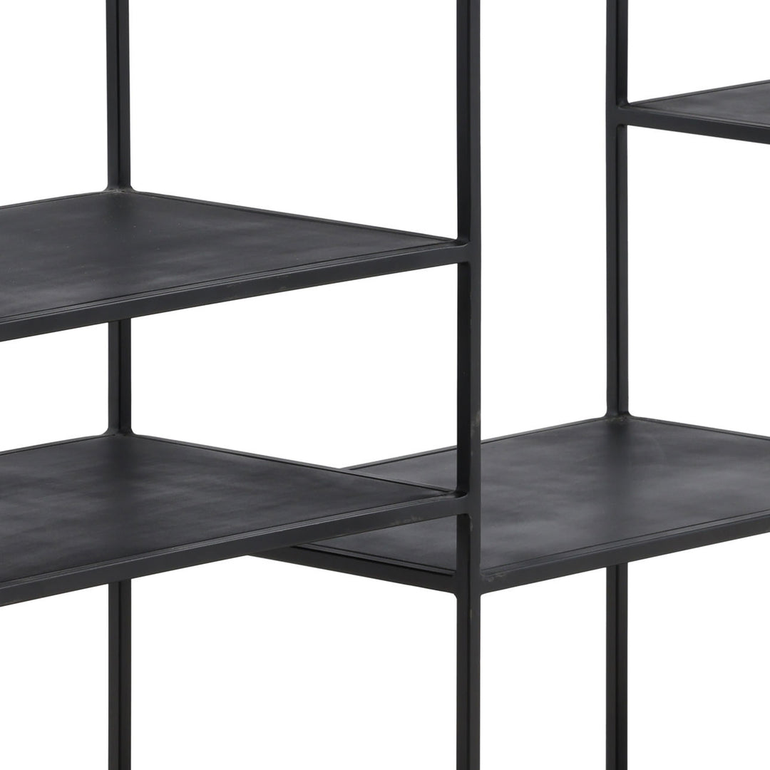 Dara Wide Metal Bookcase, detail 1 view