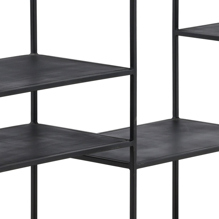 Dara Wide Metal Bookcase, detail 1 view
