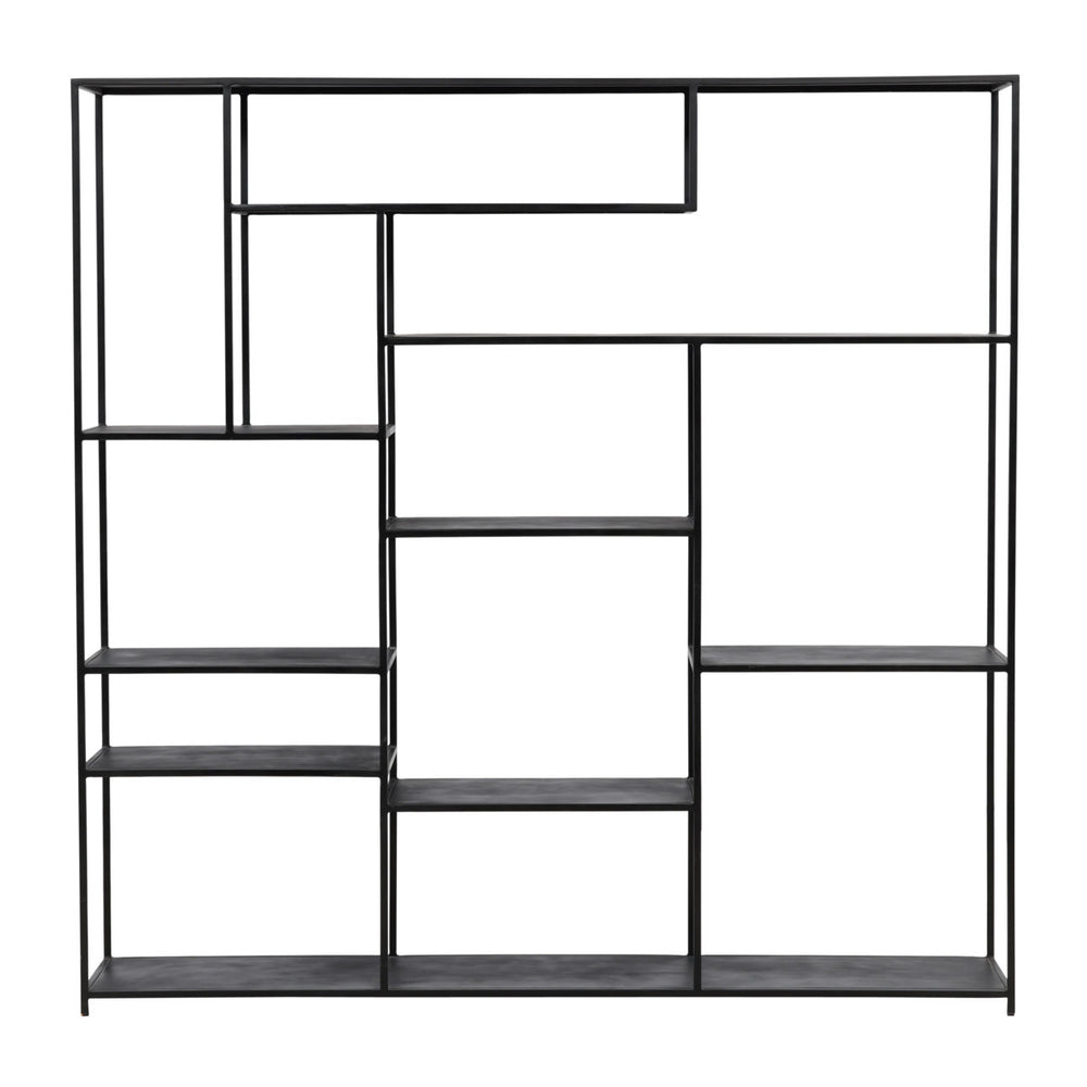 Dara Wide Metal Bookcase, front view