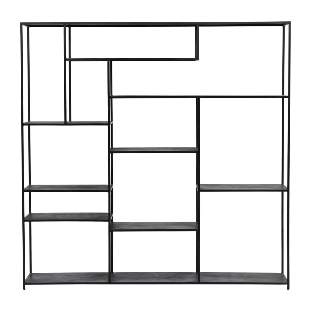 Dara Wide Metal Bookcase, front view
