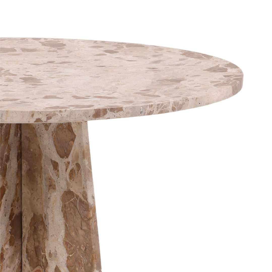 Caldren Beige Marble Bistro Table, detail 1 view