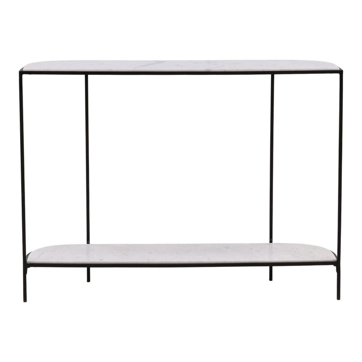 Briar White Marble Console Table, back view