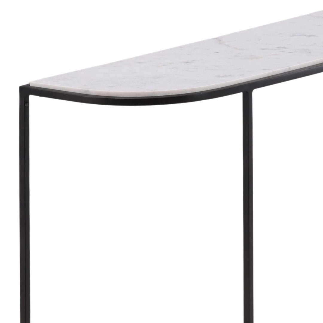 Briar White Marble Console Table, detail 1 view
