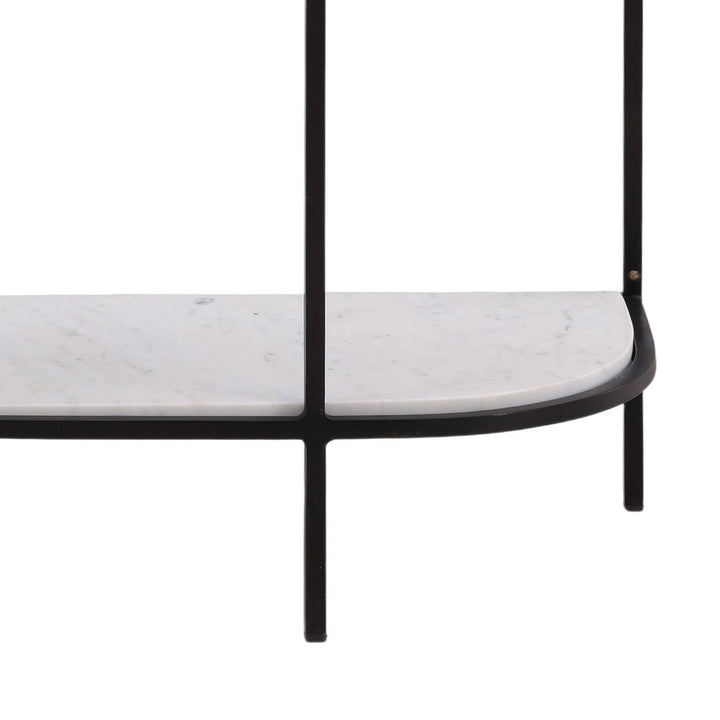 Briar White Marble Console Table, detail 2 view