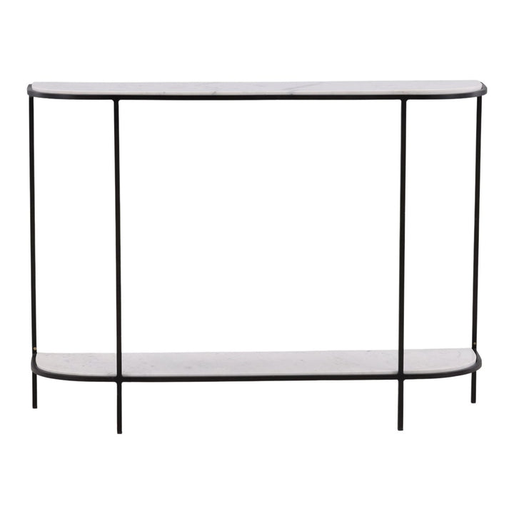 Briar White Marble Console Table, front view