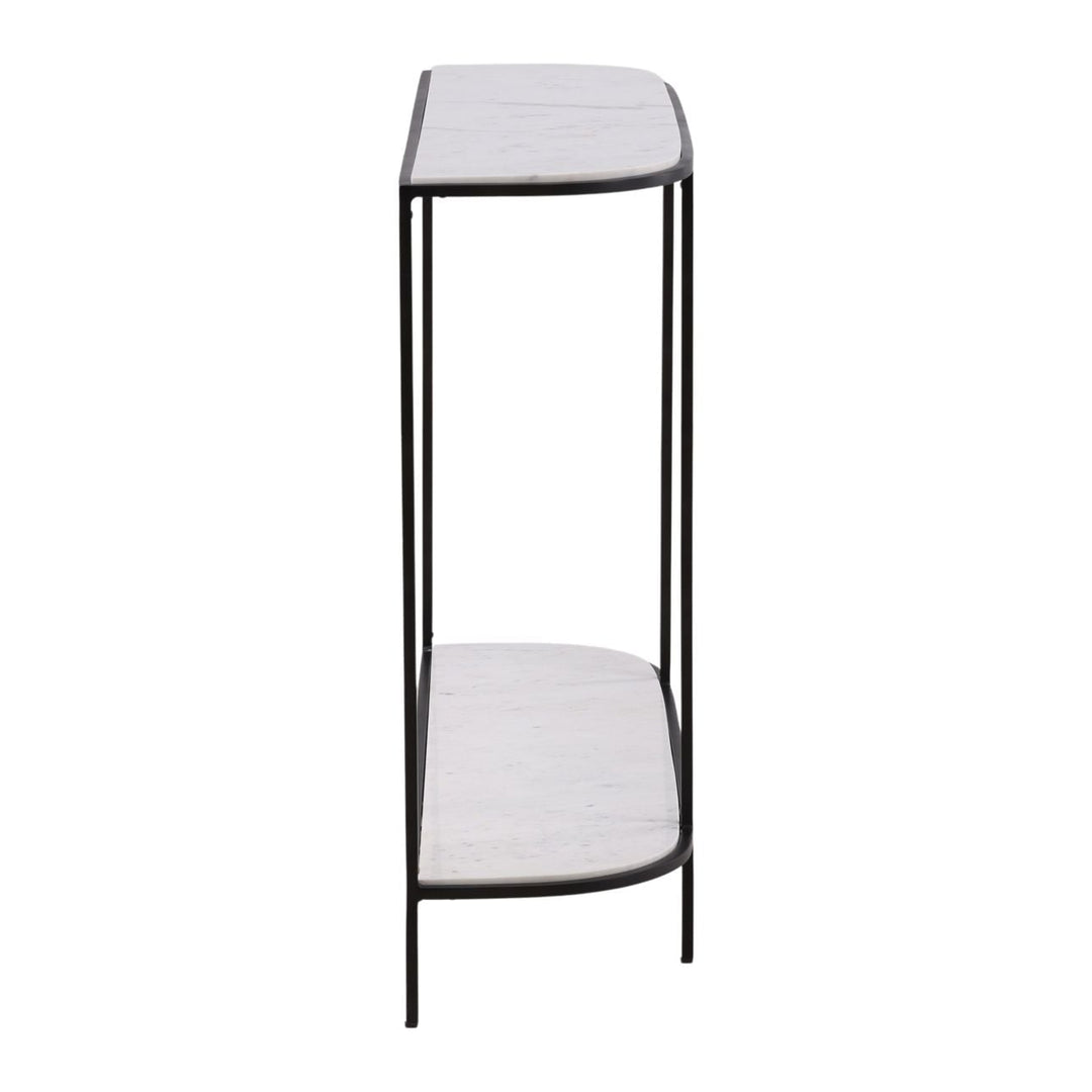Briar White Marble Console Table, profile view