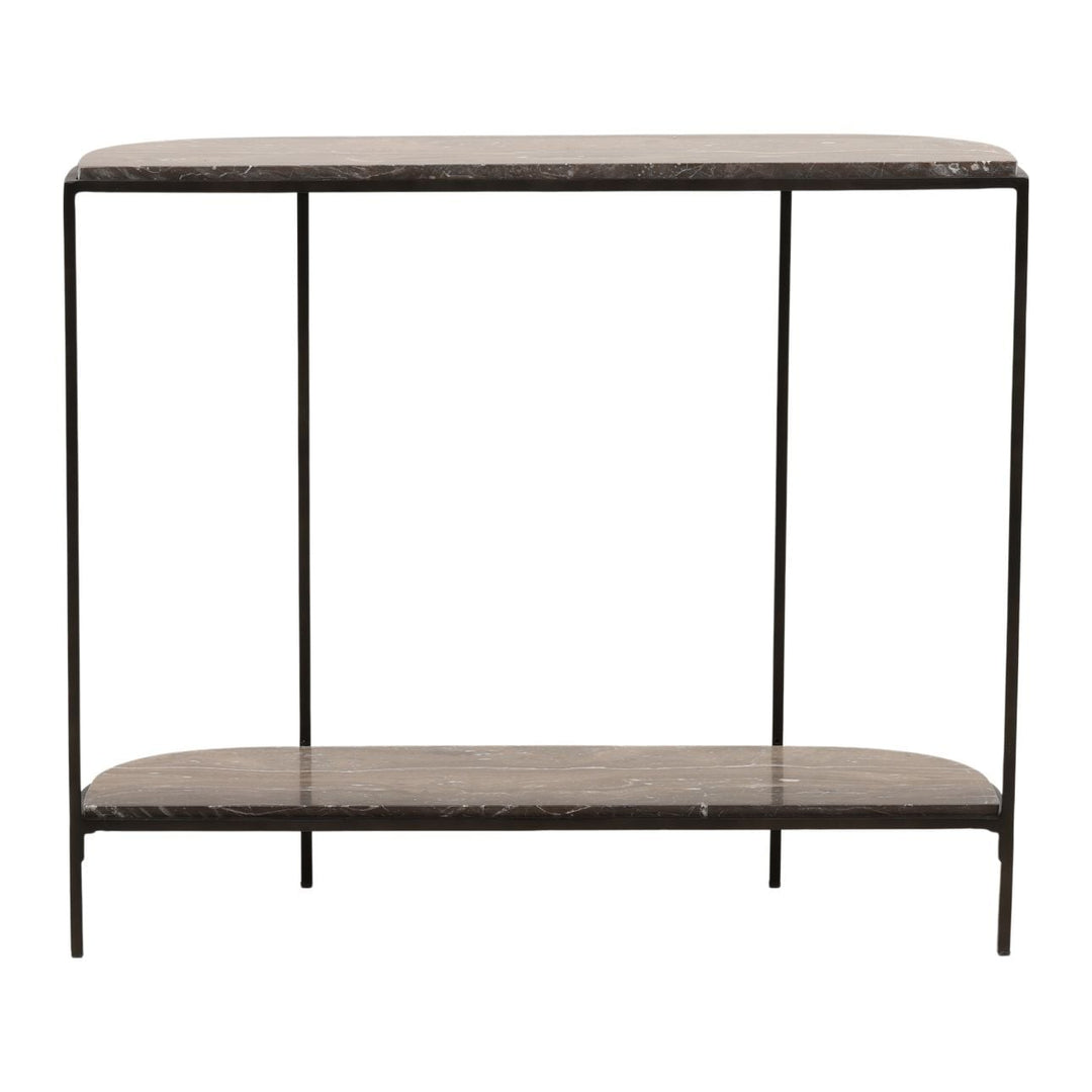 Briar Brown Marble Console Table, back view