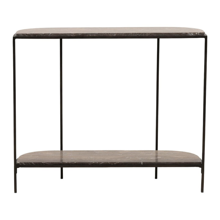 Briar Brown Marble Console Table, back view