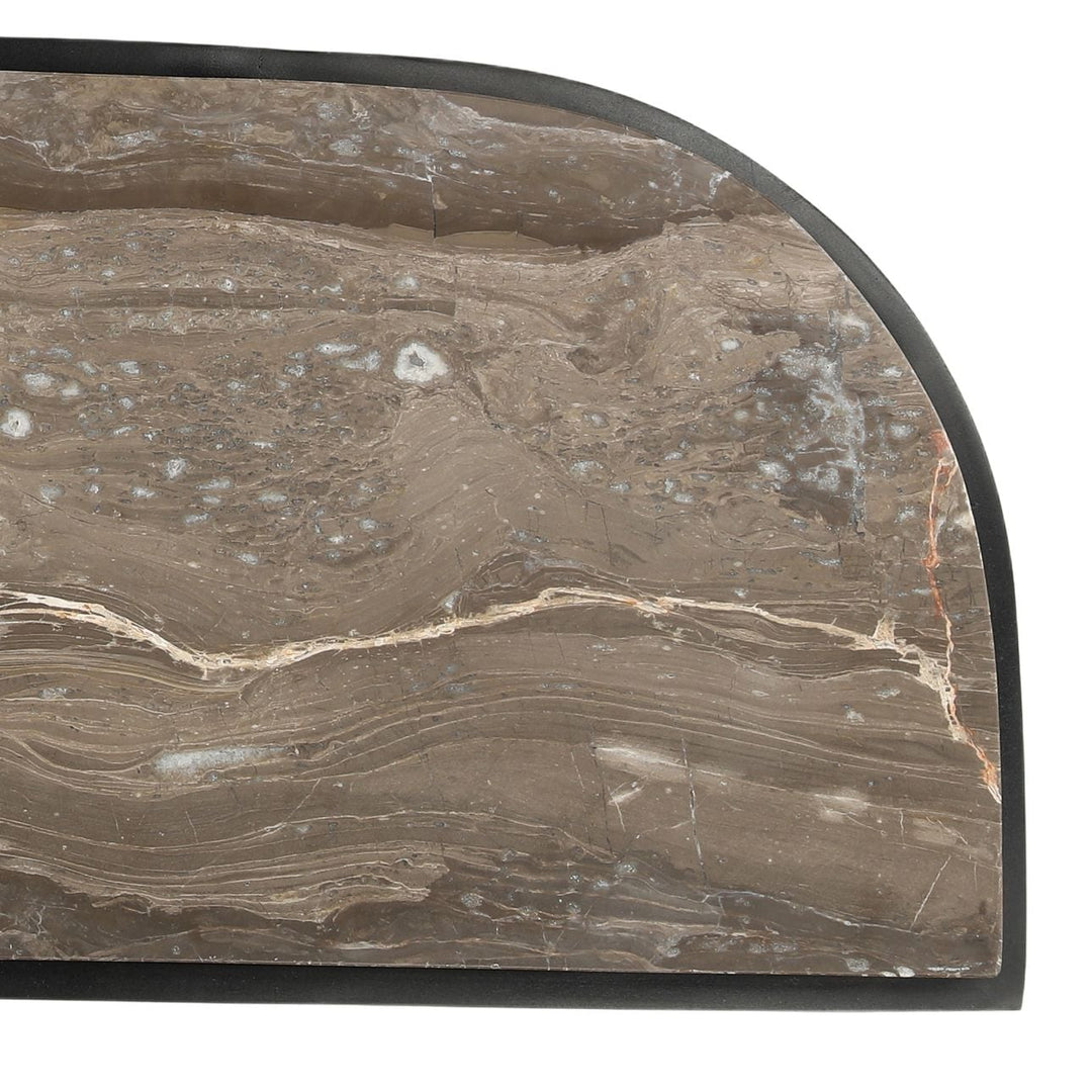 Briar Brown Marble Console Table, detail 1 view
