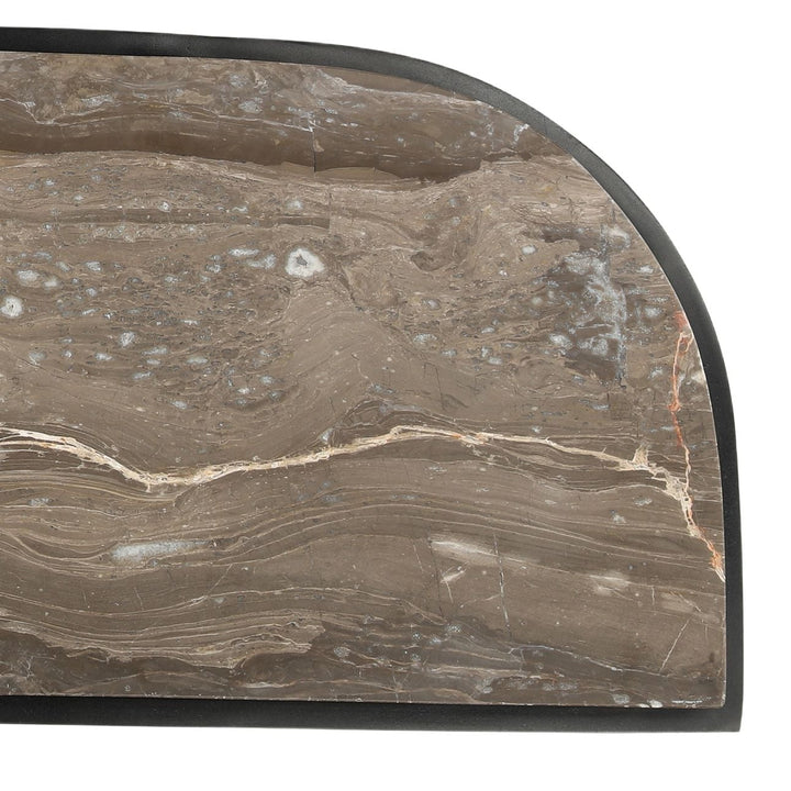 Briar Brown Marble Console Table, detail 1 view