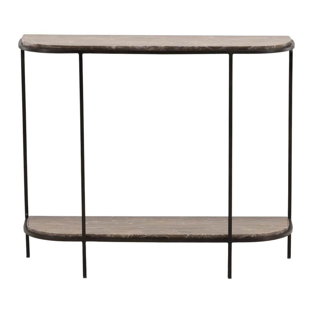 Briar Brown Marble Console Table, front view